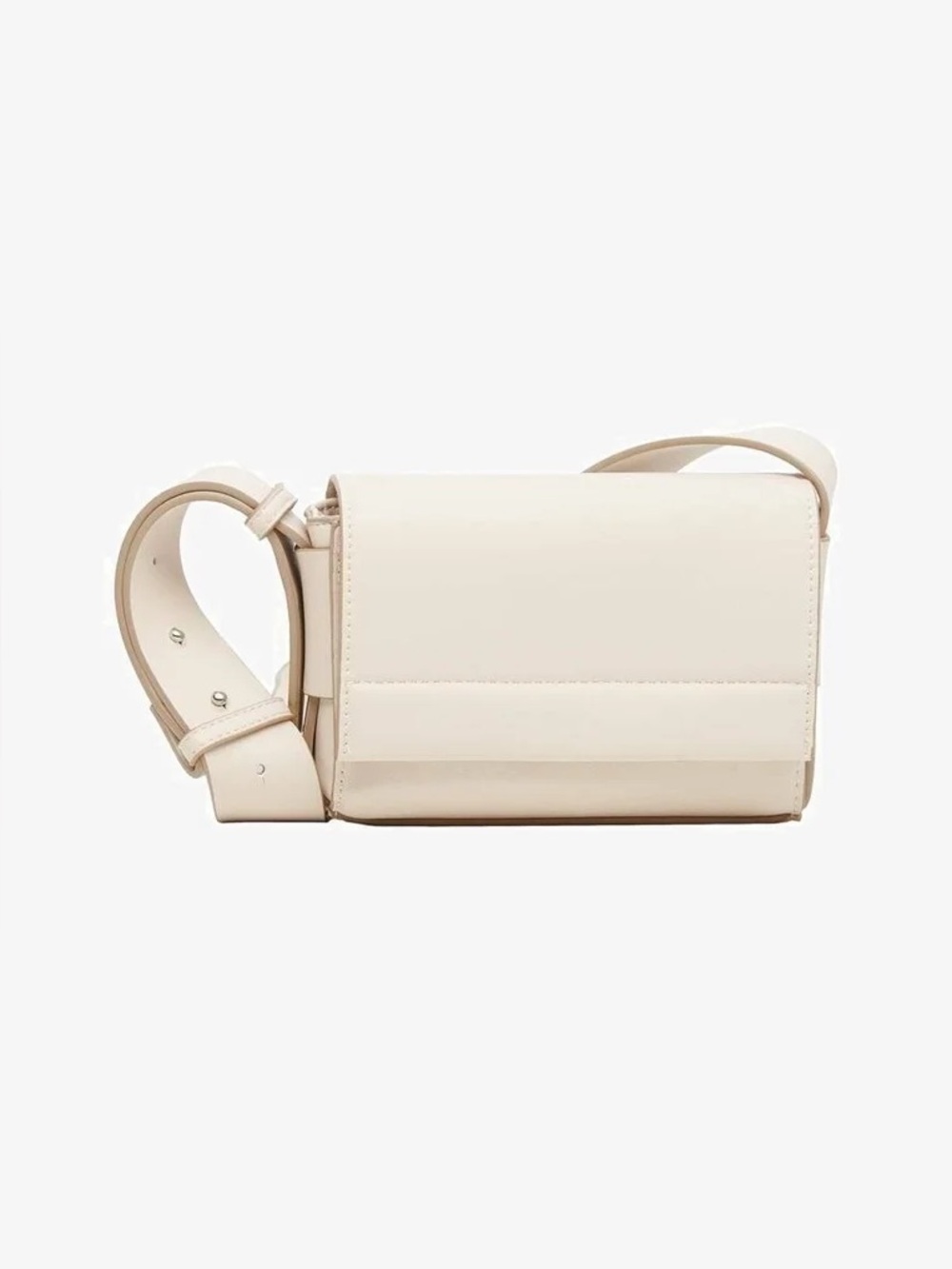 MNG Small Crossbody Flap Purse Cream